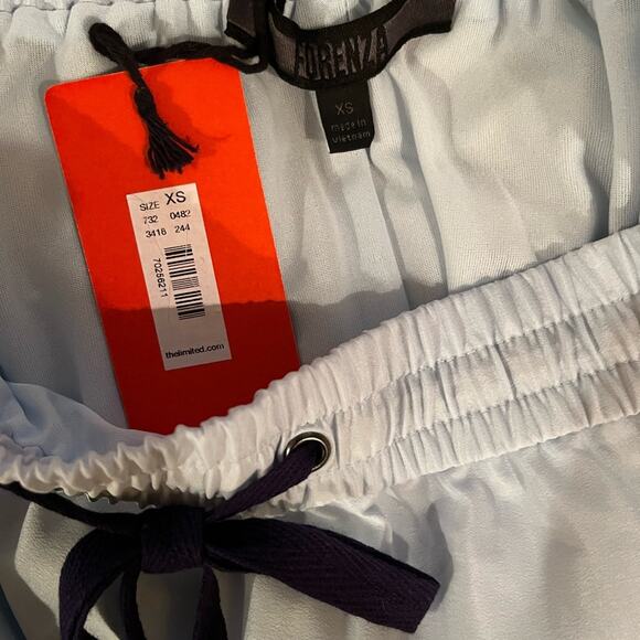 NEW FORENZA Colorblock Striped Drawstring Waist Maxi Skirt Blue NWT - Picture 9 of 15